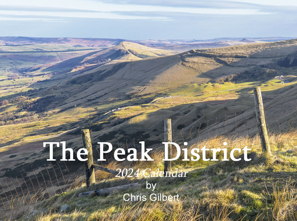 2024wordp, A4 bi-fold, Peak District Landscapes, Calendar, Chris Gilbert
